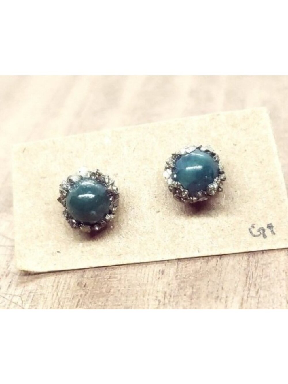 Moss agate studs